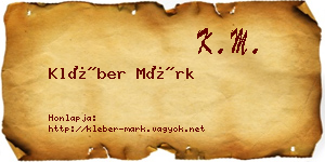 Kléber Márk névjegykártya