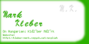 mark kleber business card